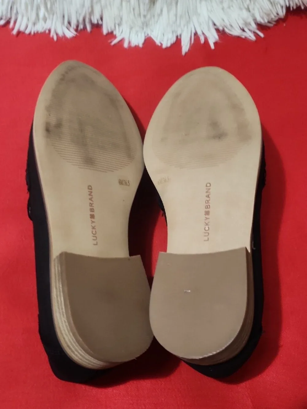 Lucky BrandEryka Black Penny Loafers with Tan Trim